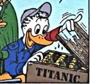Gontran retrouvant des bouteilles du Titanic