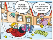 Anna chute en faisant du patinage artistique devant Daisy qui filme