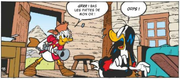 Le jeune Picsou surprend Miss Tick dans sa cabane