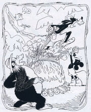 Mickey sur la piste du gorille - Illustration de Romano Scarpa