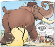 Un mammouth attaque le village préhistorique