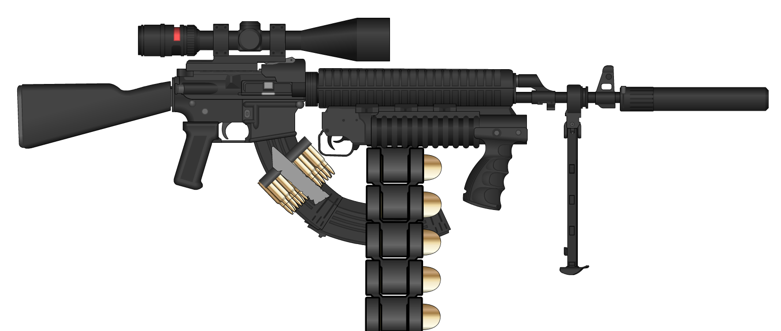 image ar 47 with 100 round magazine assault clip belt fed grenade ar 15 magazine size