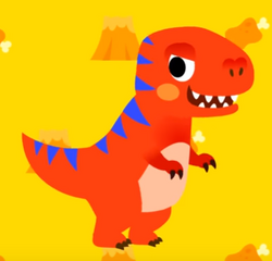 black and red t rex