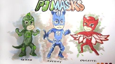 Video - Cartoon Series Disney Jr's PJ Masks Time-Lapse Drawing | PJ