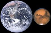 Mars, Earth size comparison