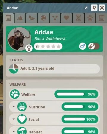 Animal Information Panel Planet Zoo Wiki Fandom