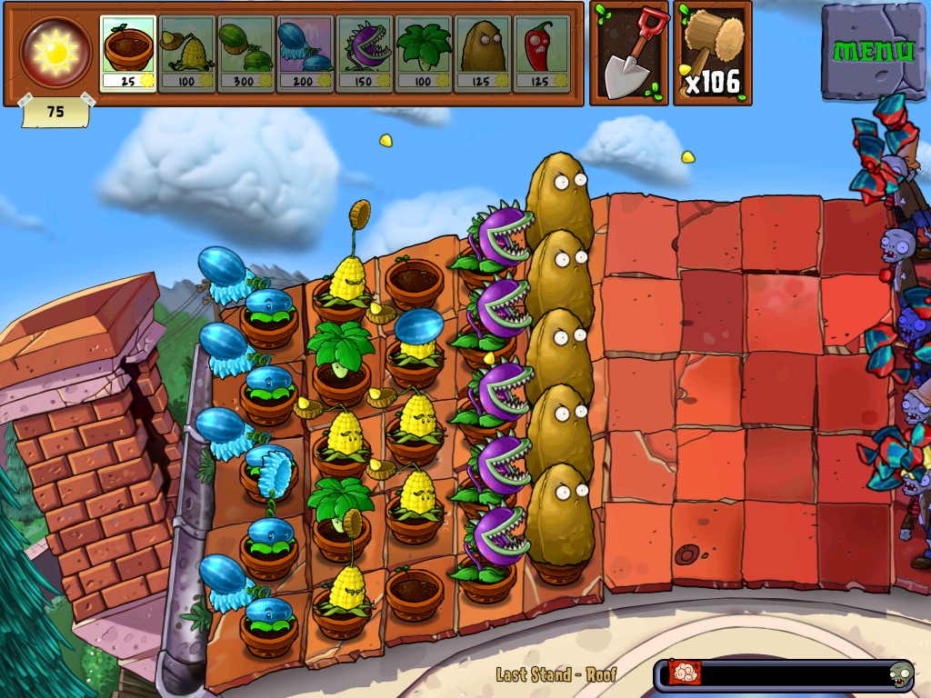 Plants vs zombies roof information