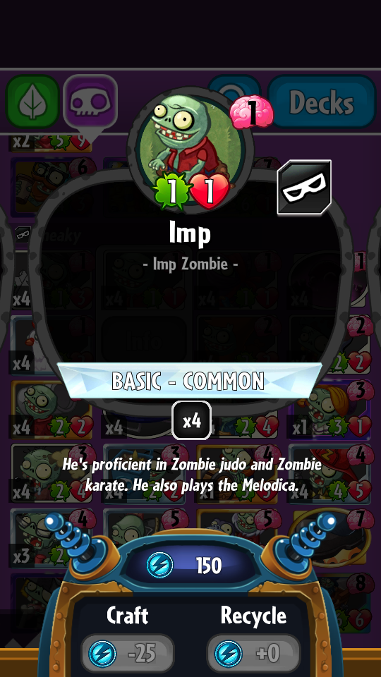 Imp (Plants vs. Zombies Heroes) | Plants vs. Zombies Wiki | Fandom