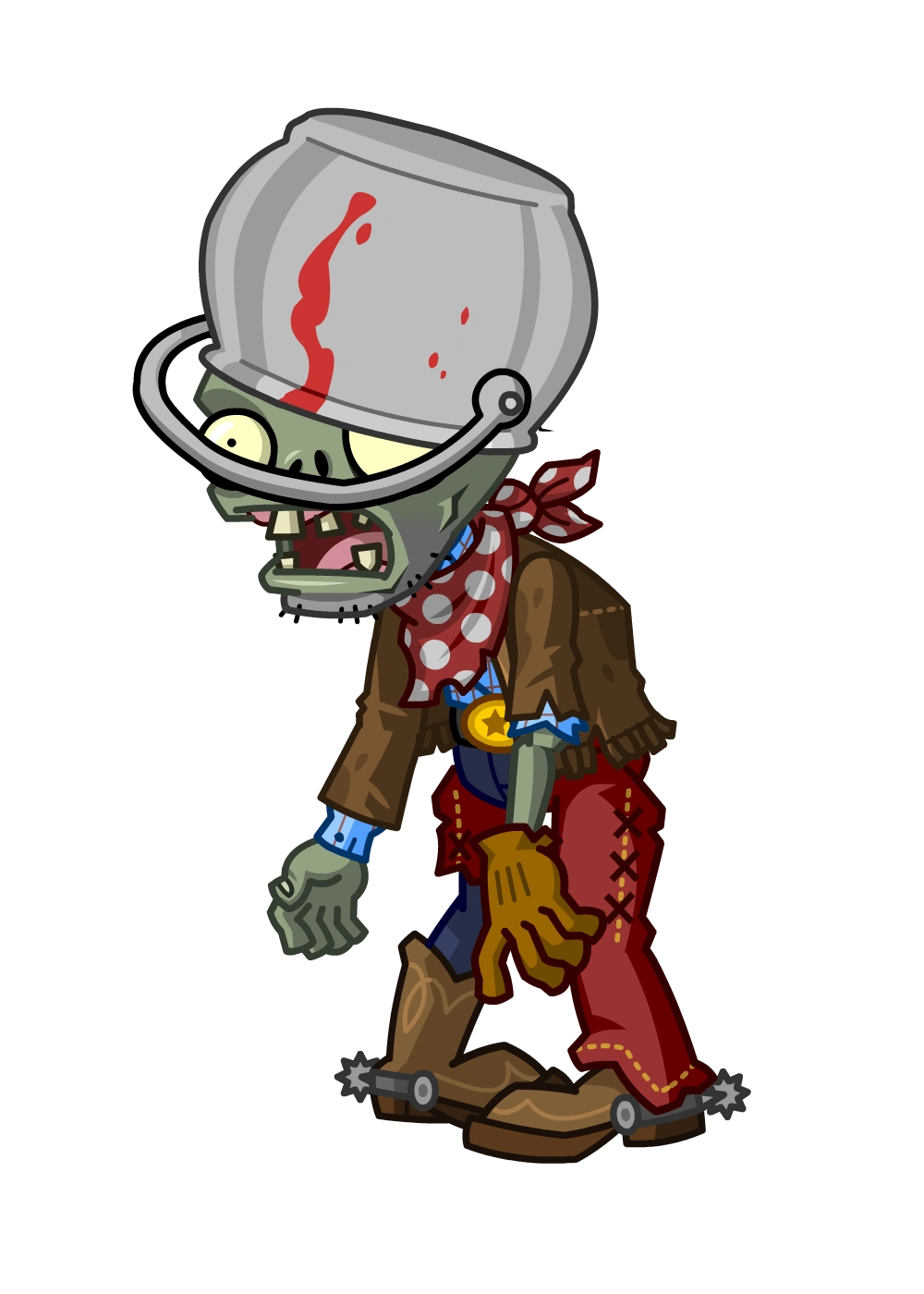 Image HD Cowboy Buckethead Zombie.png Plants vs. Zombies Wiki