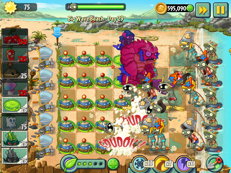 Big Wave Beach Day 29 Plants Vs Zombies Wiki Fandom