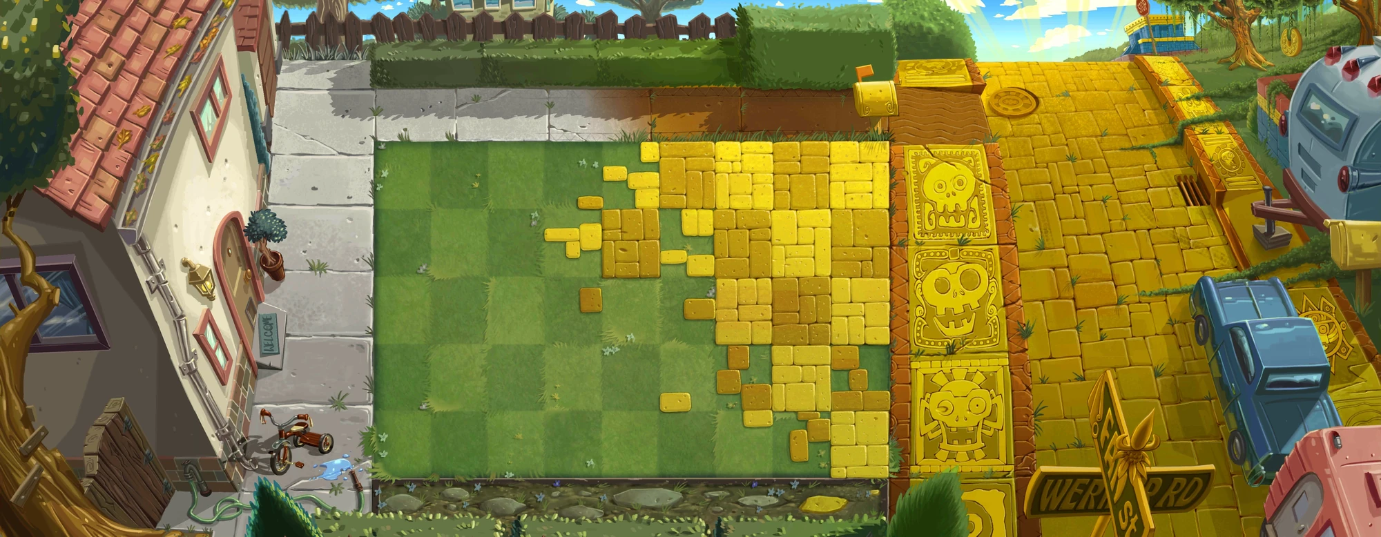 Image Lost City Teaser Lawn.png Plants vs. Zombies