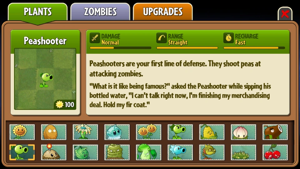 Image Peashooter Almanac Entry.png Plants vs. Zombies Wiki FANDOM