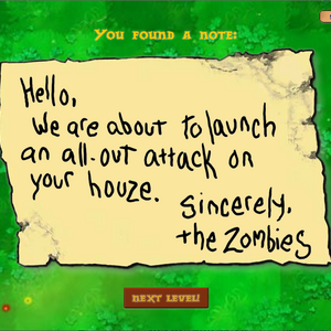 Note Plants Vs Zombies Wiki Fandom