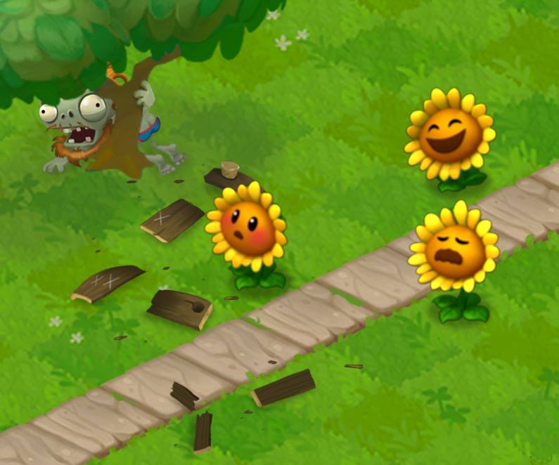 plants vs zombies sunflower and peashooter