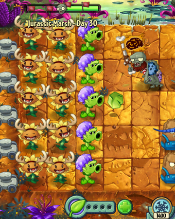 Jurassic Marsh Day 30 Plants Vs Zombies Wiki Fandom