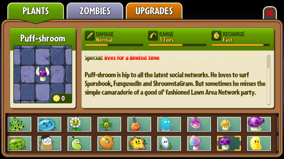 Image Puffshroom Almanac Entry Part 2.png Plants vs. Zombies Wiki