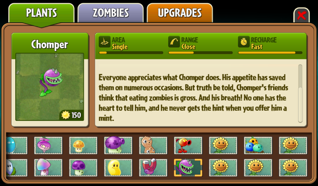 Image Chomper Almanac 2png Plants Vs Zombies Wiki Fandom 9738