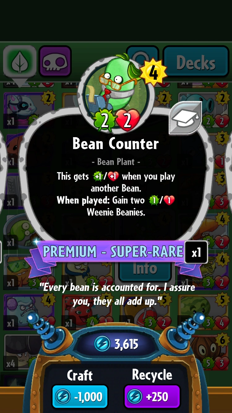 Bean Counter Plants vs. Zombies Wiki FANDOM powered by Wikia