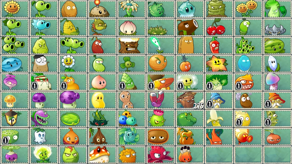 Image All Seed Packets from PvZ2 and PvZ (cn).png Plants vs