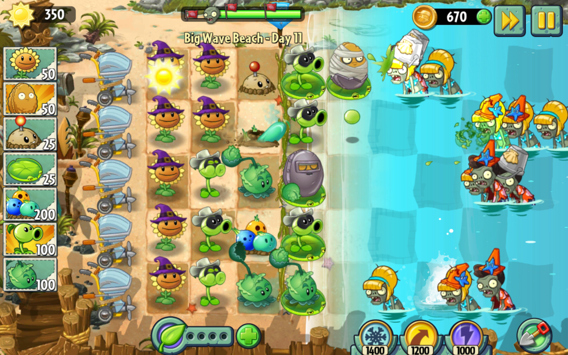 Big Wave Beach Day 11 Plants Vs Zombies Wiki Fandom