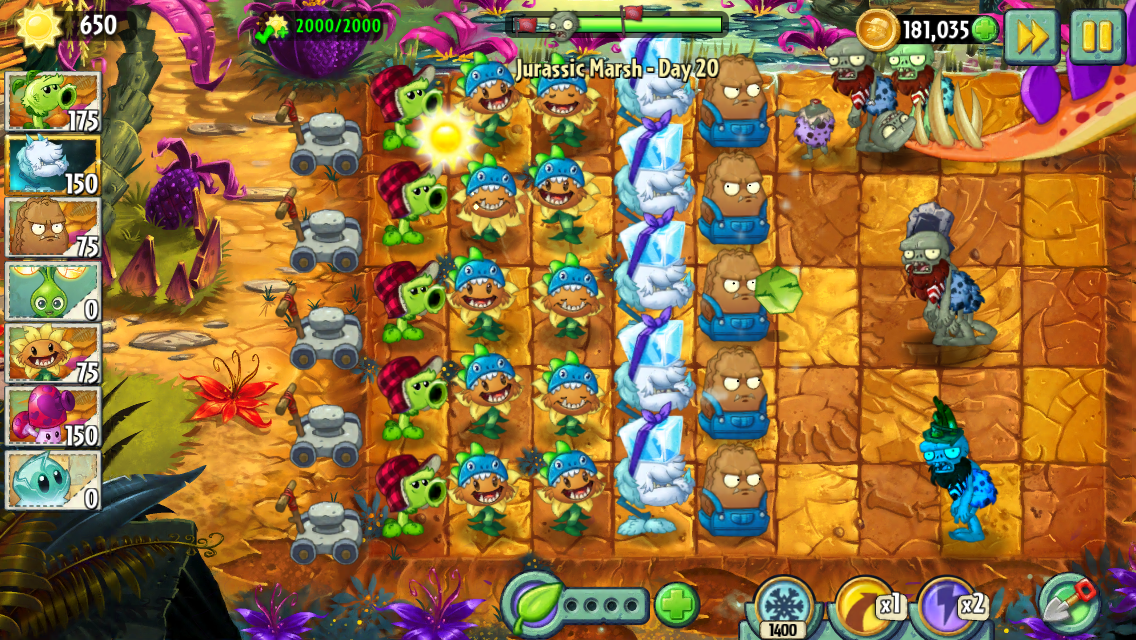 Jurassic Marsh Day 20 Plants Vs Zombies Wiki Fandom