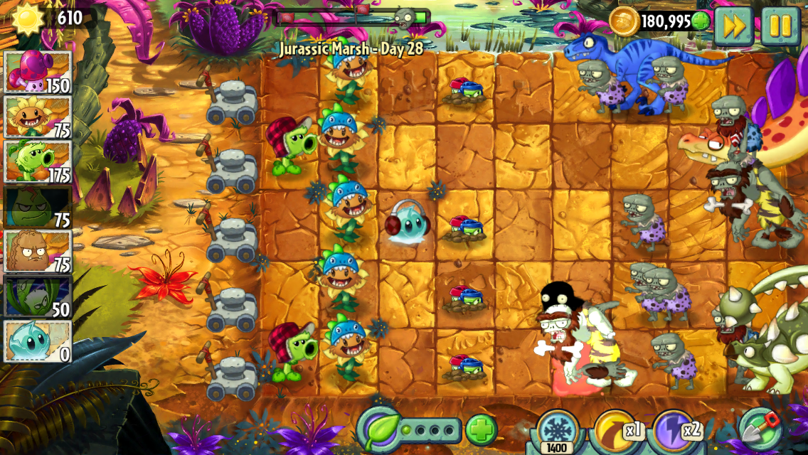 Jurassic Marsh Day 28 Plants Vs Zombies Wiki Fandom