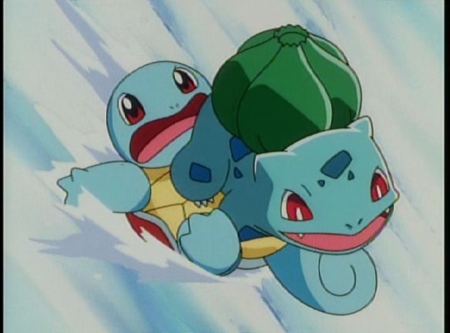 Image - Bulbasaur and Squirtle go sledding.jpg | Pokémon ...