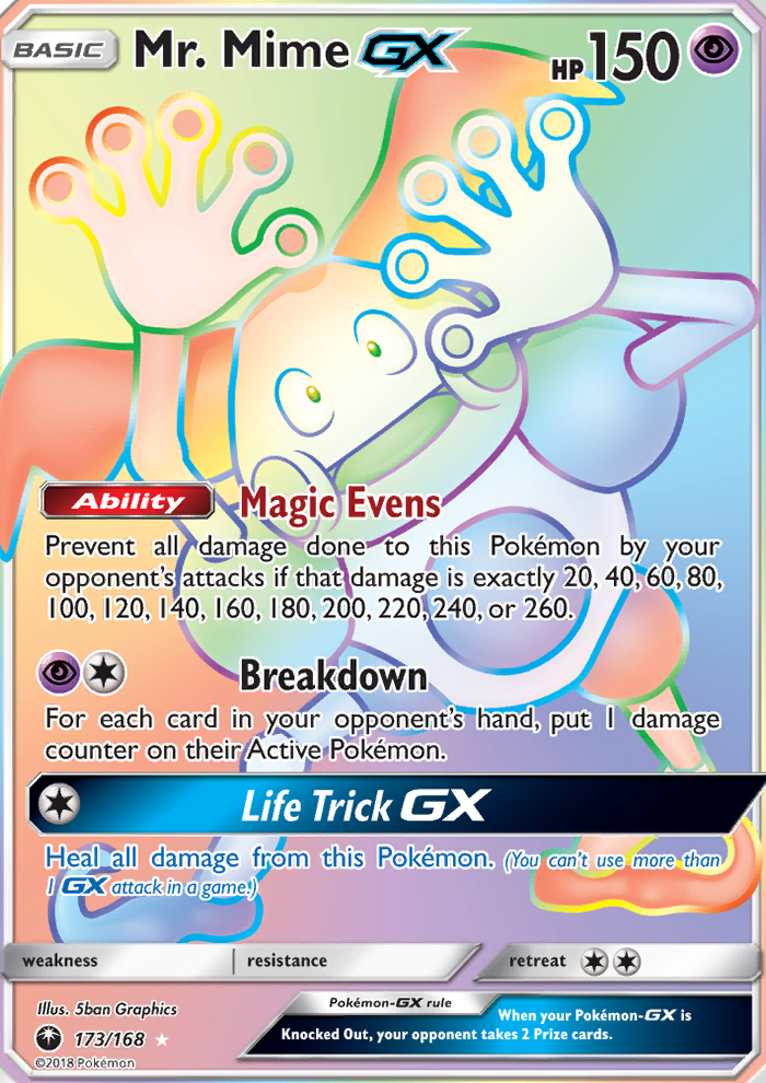 Ultra Rare Pokemon Mr Mime GX 56//168 Celestial Storm