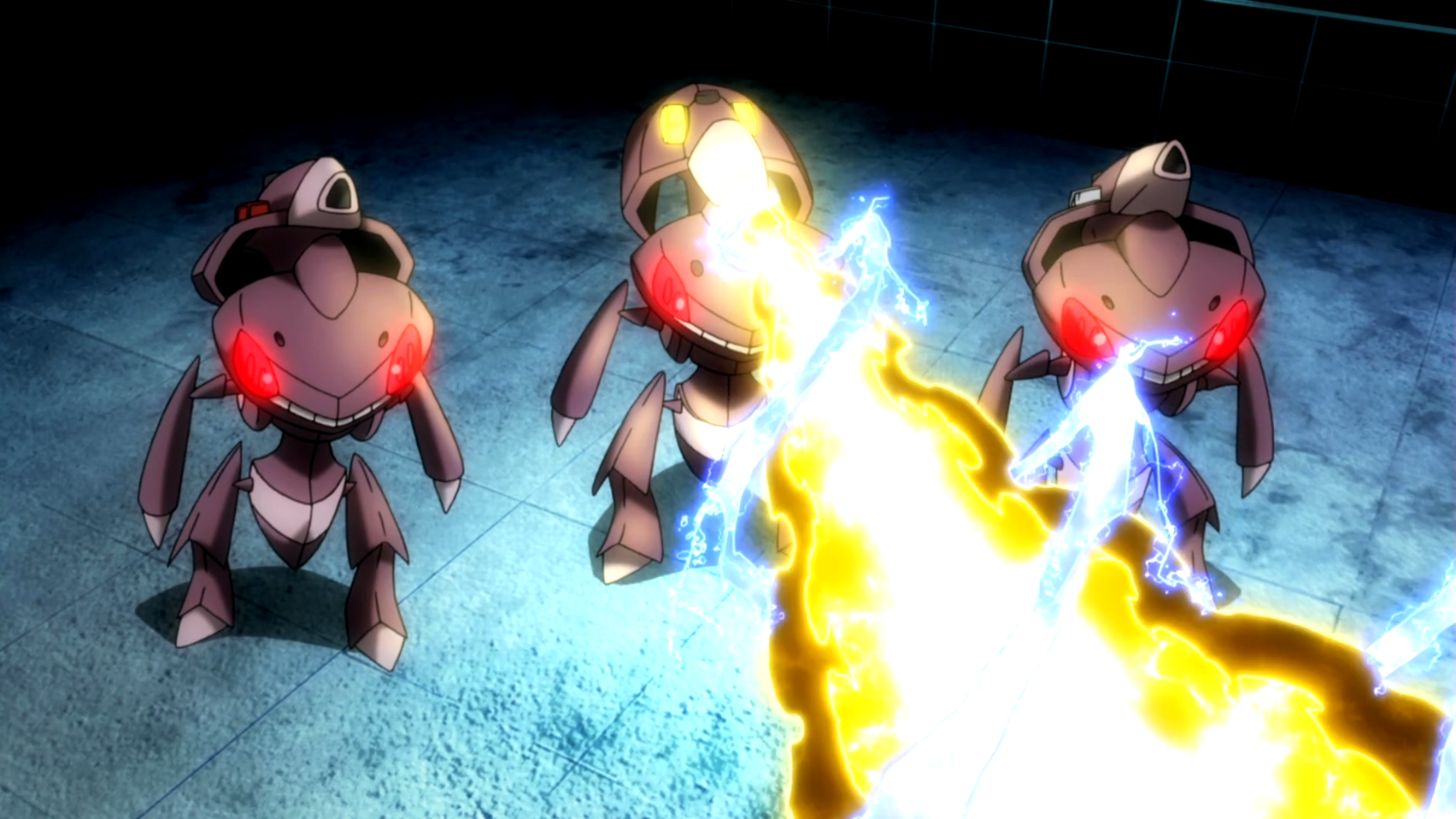 Image of Genesect using Techno Blast with Shock Drive