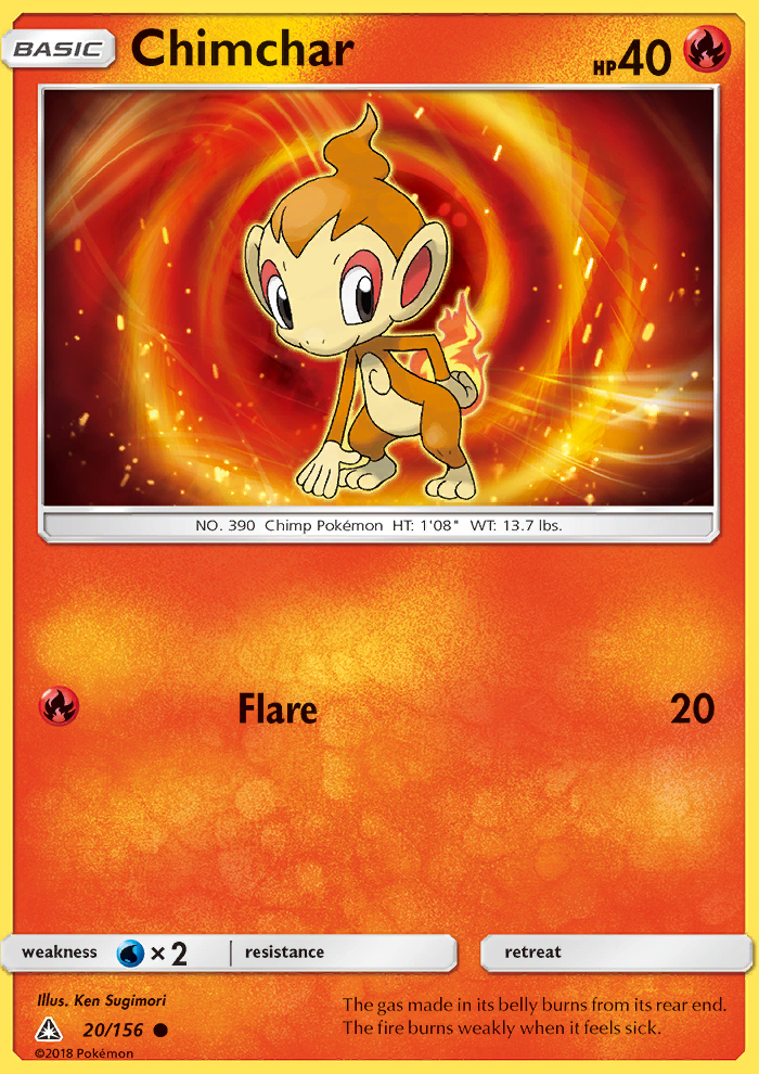 chimchar ultra prism 20 pokémon wiki fandom powered by wikia