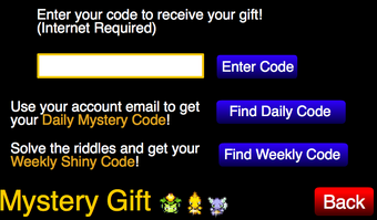 Pokemon Mystery Gift Codes