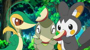 Snivy Emolga Axew apples