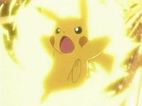 Pikachu usando rayo