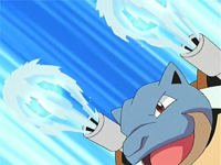 Blastoise usando Hidrocañon