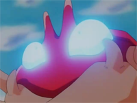 Krabby usando mirada mala