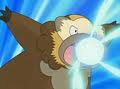 Bibarel usando rayo de hielo