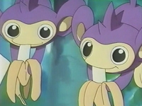 Aipom comiendo platano