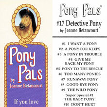 Detective Pony Pony Pals By Jeanne Betancourt Wiki Fandom