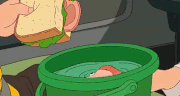Ponyo eats the ham