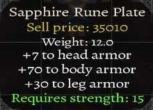 Sapphire Rune Plate Stats