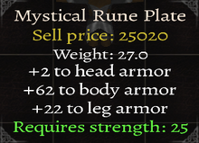 Mystical Rune Plate Stats