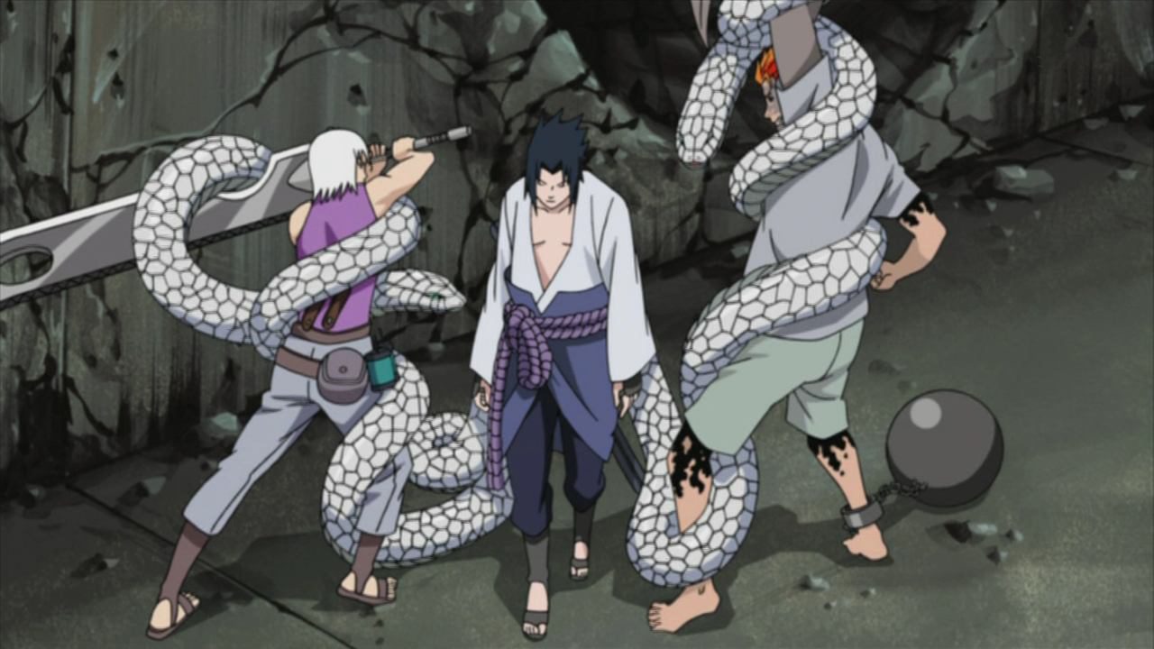 naruto sasuke great snake escape