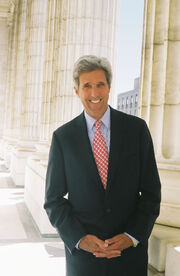 John Kerry promotional photograph columns