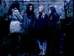 Girls in greenhouse middle of night