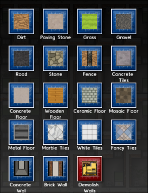 Materials Menu