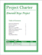 Project Charter Cover Sheet