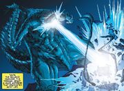 Godzilla blasts the Shinomura