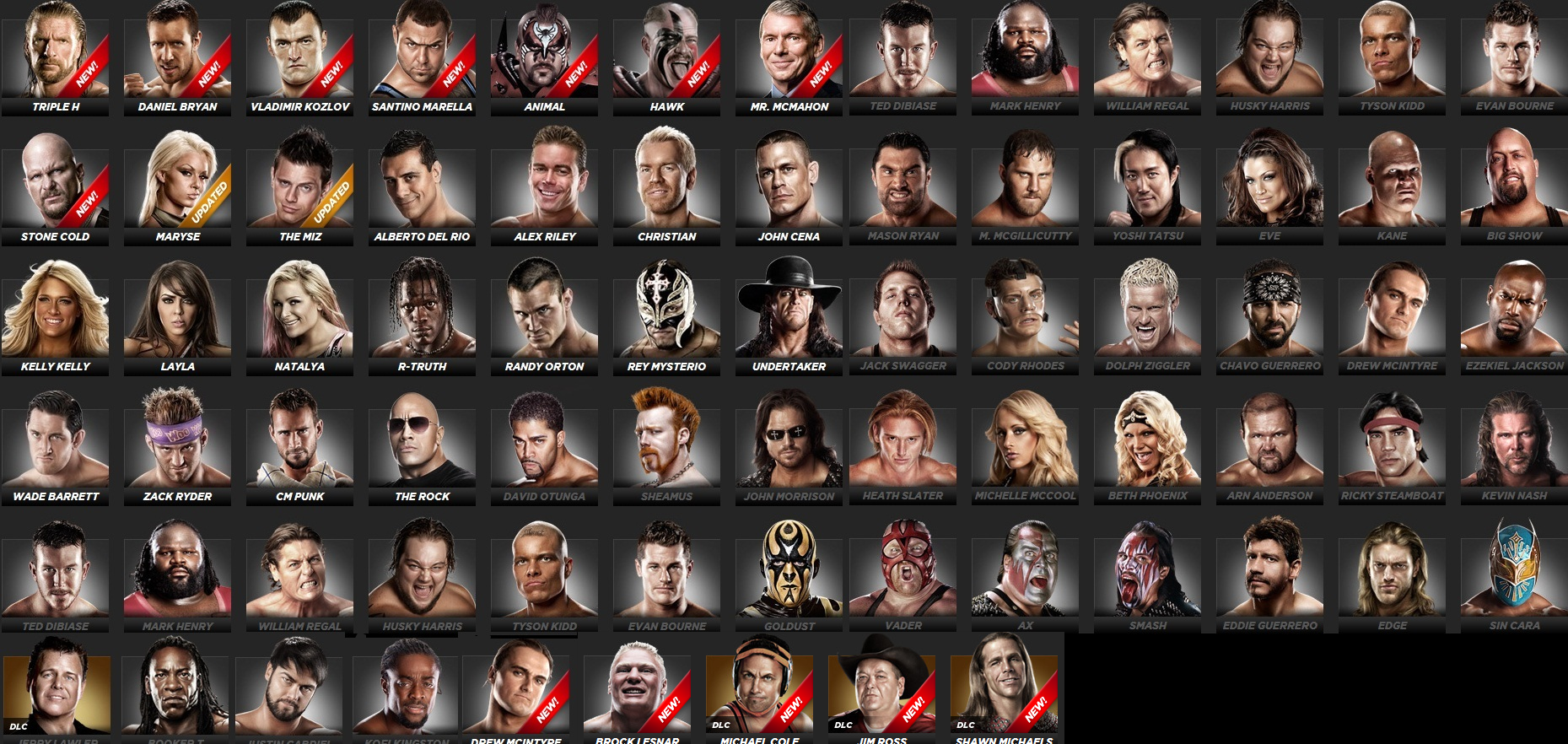 wwe roster page