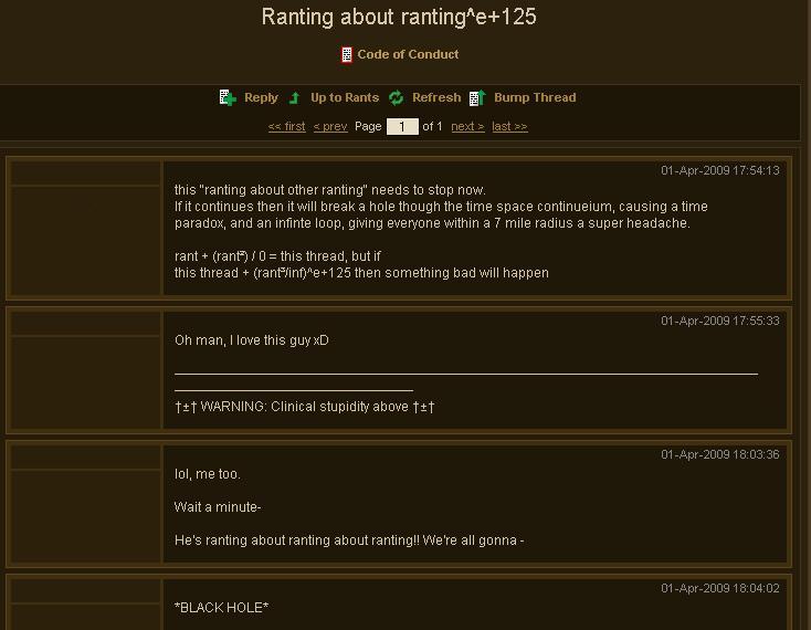 Ranter paradox