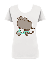 pusheen cat on scooter